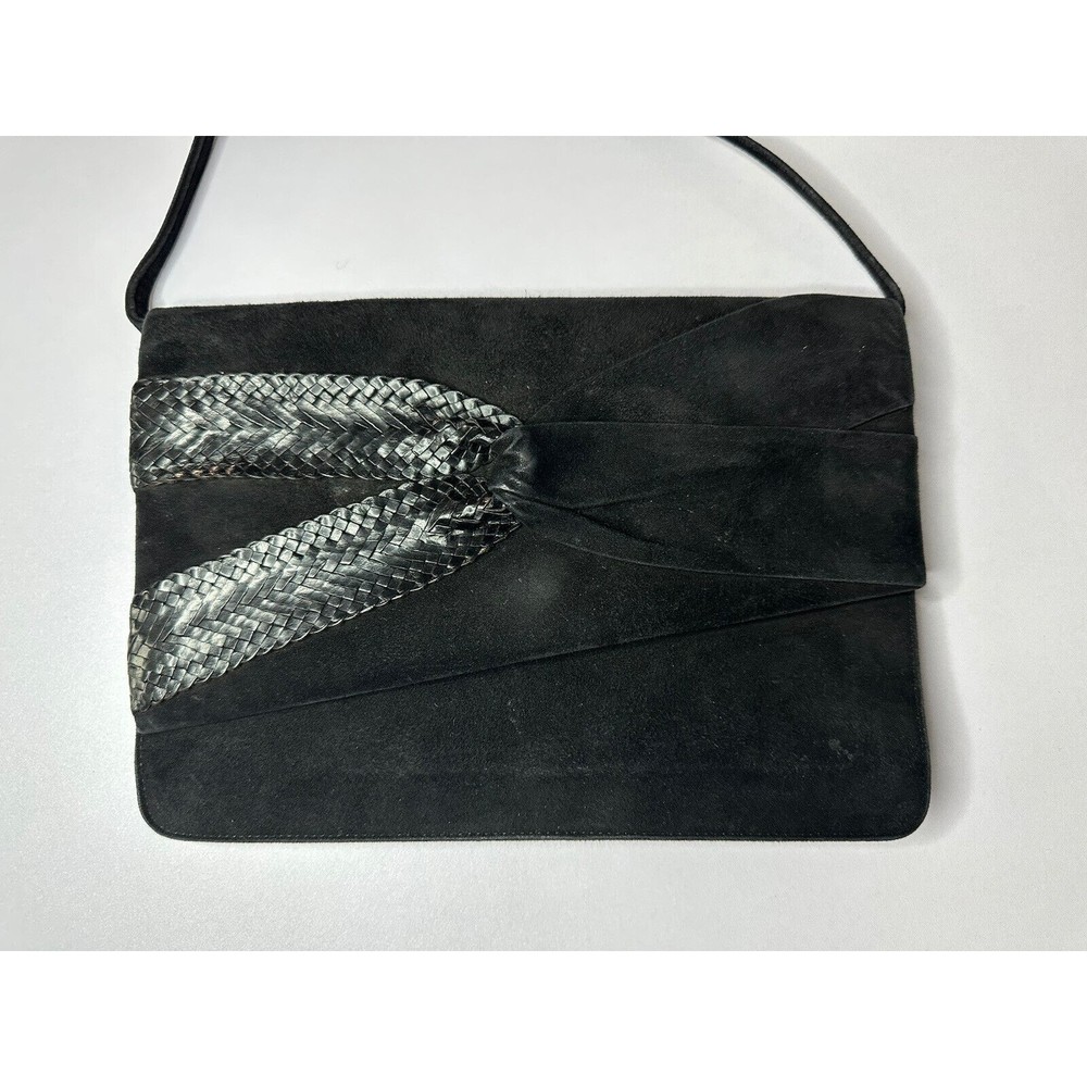 Vintage Jacobson’s made in Italy Black leather Suede Shoulder bag Clutch Purse